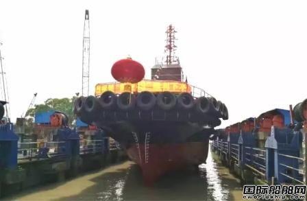 三林船厂建造全国产拖轮“海港49”下水