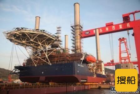 海西重机一座自升式平台顺利完成滑移下水