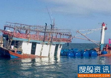 一艘载有40人疑似非法难民船在澳大利亚达茵特里河沉没