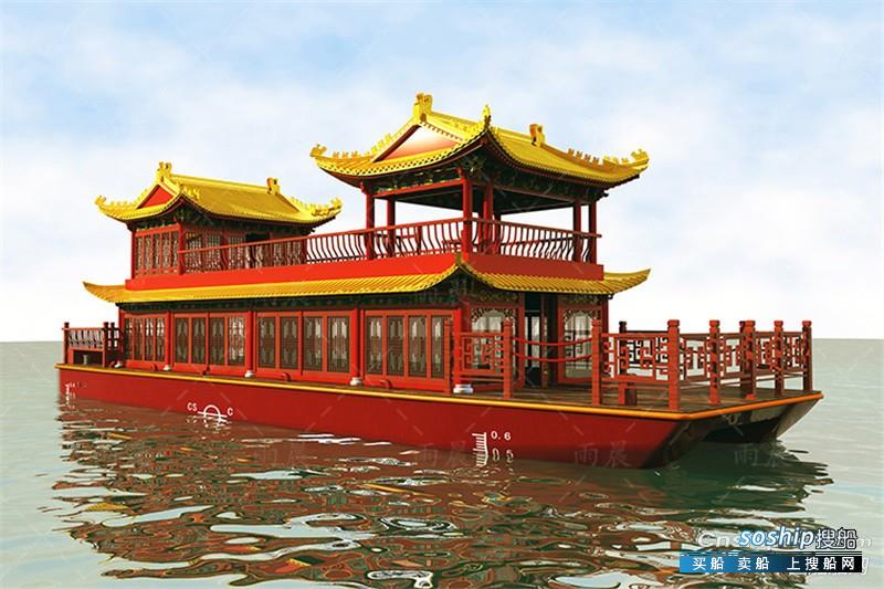 天津木船厂出售双层画舫游船观光旅游餐饮船出售