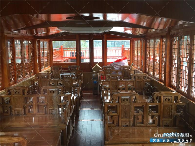 宁波木船厂出售单层画舫船水上宾馆住宿船