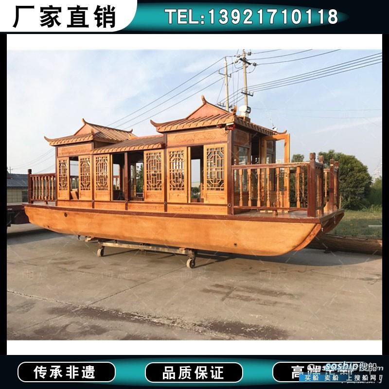 苏州木船厂出售8米画舫船水上观光游船