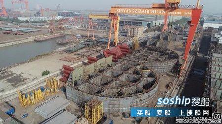 扬子鑫福建造常泰长江大桥5#墩钢沉井顺利进坞,常泰长江大桥最新消息