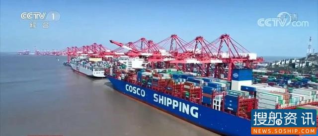 央视报道中远海运助力复工复产 长江上海段洋山港船舶流量恢复正常