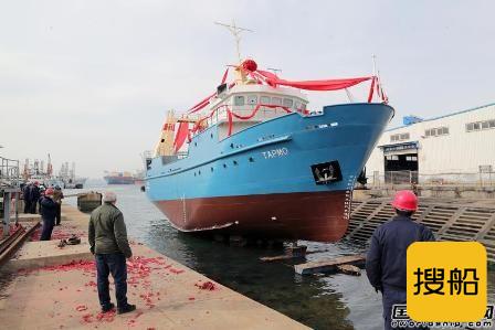 辽渔集团为俄设计建造拖网渔船成功下水
