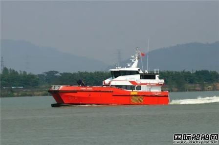 显利造船交付一艘27米海上风力发电场服务船