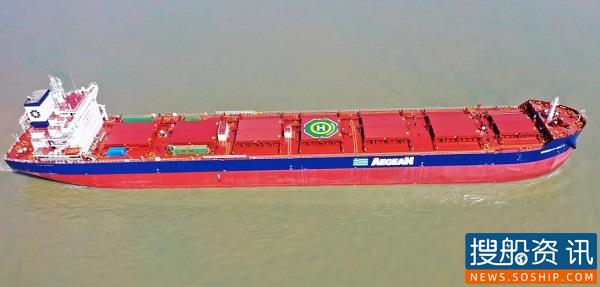 舟山中远海运重工8.16万吨散货船试航凯旋