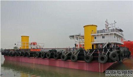 航通船业建造65米箱型吊杆驳顺利下水