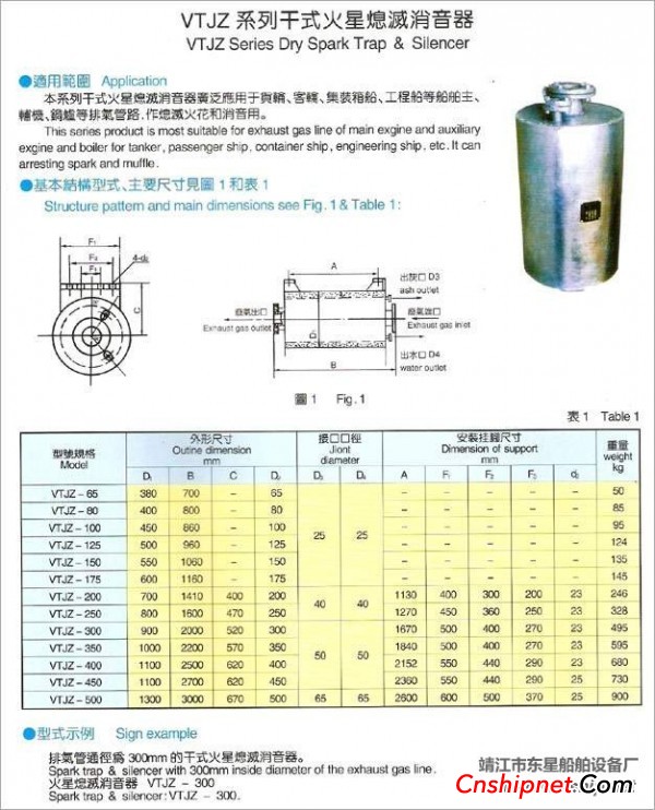 船用消音器（DNV认证）-靖江东星船舶设备厂