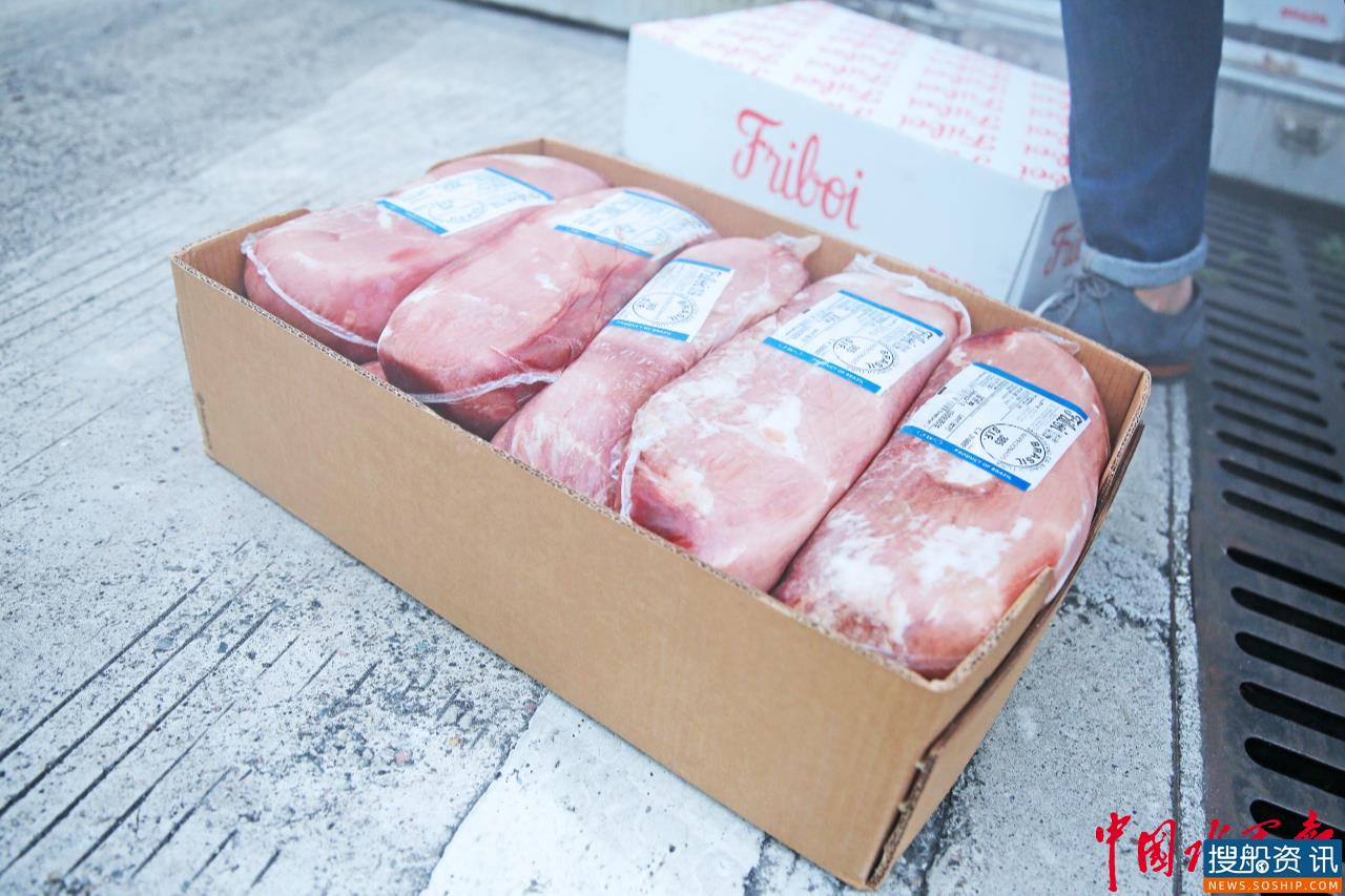 巴西进口冻品牛肉首次通过“陆海新通道”海运原箱抵渝