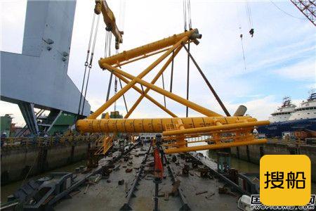 广东中远海运重工圆满交付首套吸力筒导管架分段
