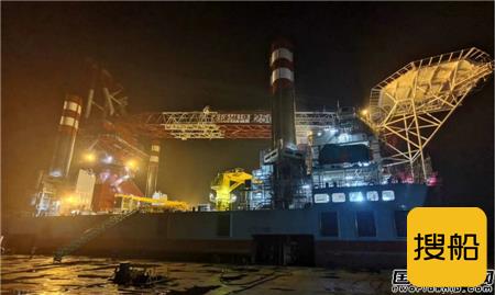 振华重工2500吨坐底式风电安装平台成功完成第一次插桩