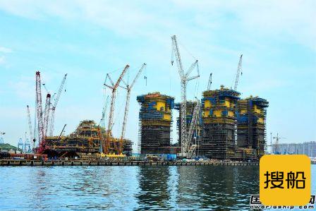 海油工程建造世界最大桁架式半潜平台组块完工装船