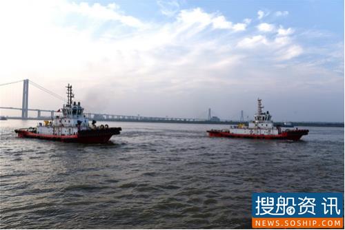 镇江船厂顺利出厂2艘全回转消拖两用船
