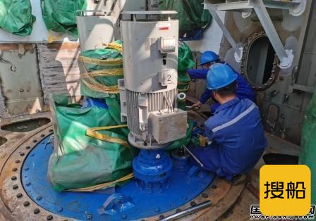 武船集团4000马力LNG动力守护船舵桨装置安装报检合格