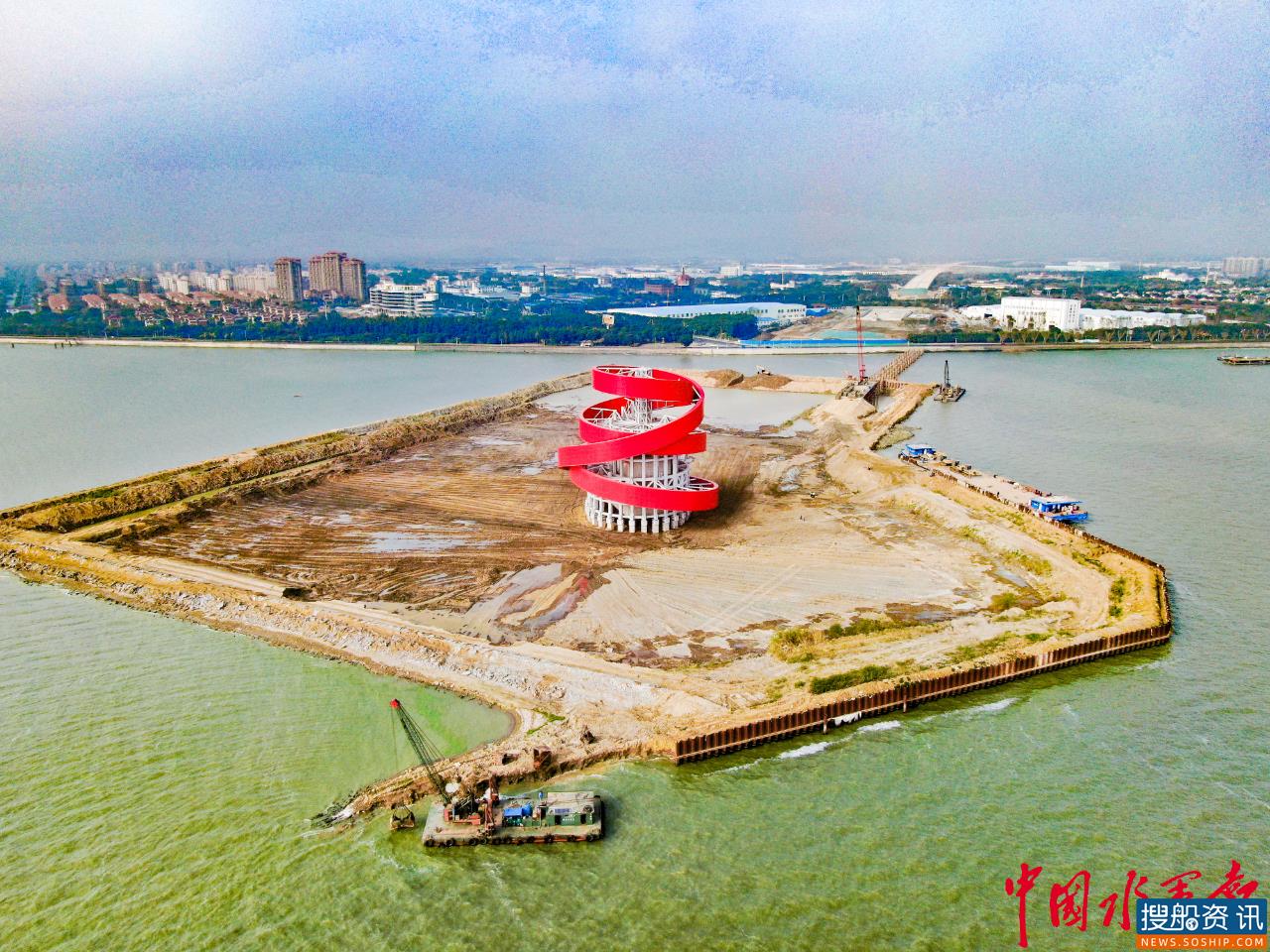 太湖湖面长出“碧玉螺” ——苏锡常南部高速公路太湖隧道马山段完成全部陆岛转换