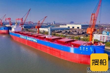 扬州中远海运重工首艘21万吨散货船“惠智海”号命名