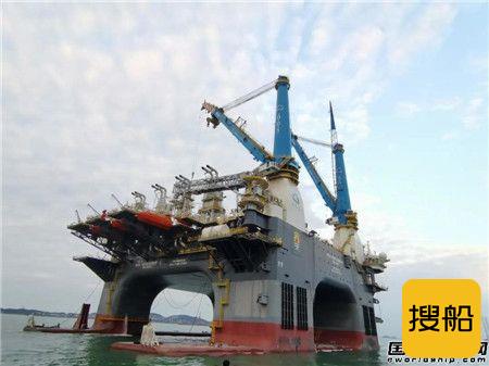招商局重工建造半潜式起重生活平台CMHI163试航