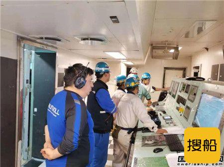 舟山中远海运重工15.2万吨穿梭油轮N687船实现主机动车