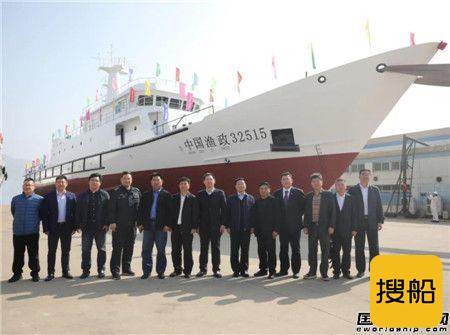 江龙船艇承建连云港市首艘600吨级渔政执法船下水
