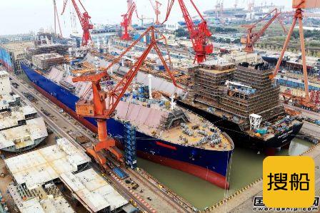 沪东中华为中船租赁建造LNG船项目2号船下水
