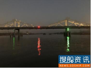 京杭运河邳州航道上亮起了第一盏不刺眼的航标灯