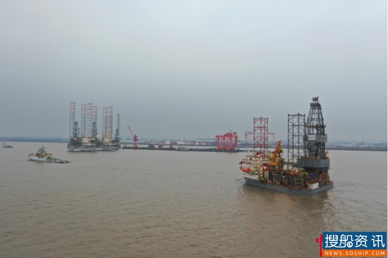 洋山海事护航2021年首座待组装钻井平台抵达临港新片区