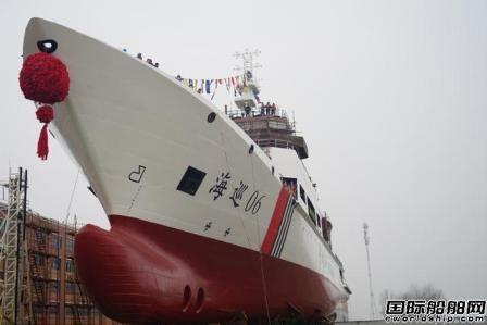 武船建造台湾海峡首艘5000吨级海事巡航救助船下水