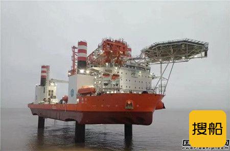 振华启东海工完成1200吨抢险打捞工程船插桩实验