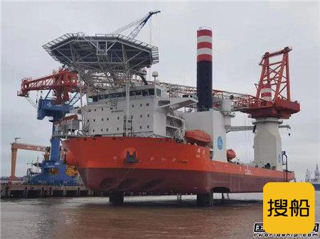 振华启东海工完成1200吨抢险打捞工程船插桩实验