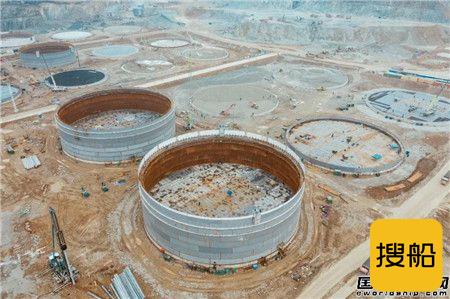 舟山中远海运重工首台储罐TA16003完成主体完工节点