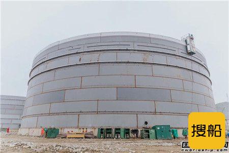 舟山中远海运重工首台储罐TA16003完成主体完工节点