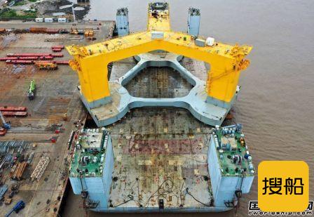 惠生海工建造国内首座浮式海上风电半潜式基础平台装船下水