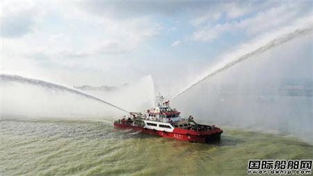 江龙船艇交付惠州大亚湾600吨级沿海消防船“惠湾消1”号