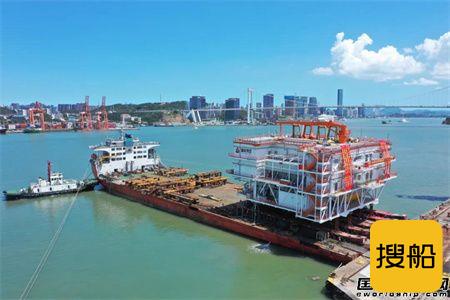 厦船重工顺利完成首座海上升压站滚装运输及海上安装