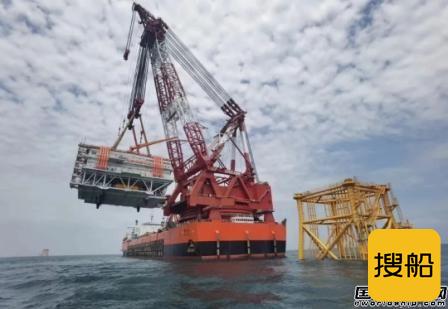 厦船重工顺利完成首座海上升压站滚装运输及海上安装