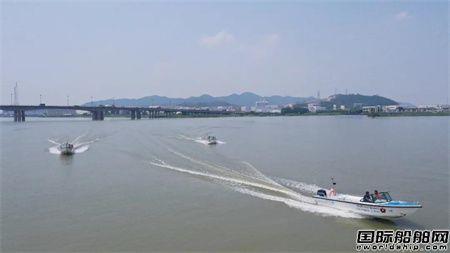 江龙船艇澜湄执法中心20艘执法艇试航交接
