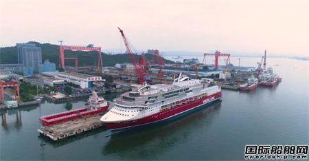 厦船重工完成首制2800客邮轮型客滚船倾斜试验