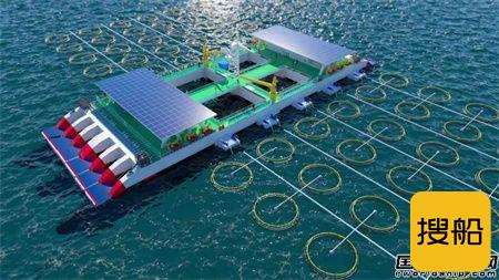 广船国际首个半潜箱型养殖旅游平台铺设龙骨,