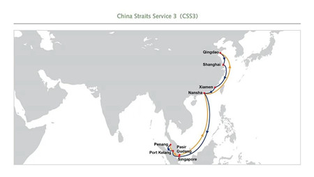 东方海外推出中国-马六甲3(CSS3)新航线
