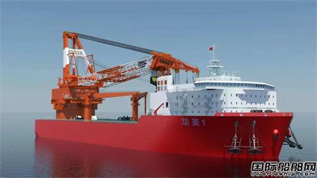 振华重工为江苏龙圣海洋建造4000吨全回转起重船开工,