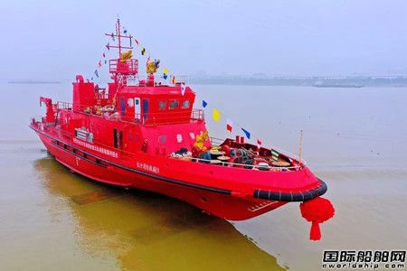 湘船重工建造湖南最大综合型消防救援艇下水,