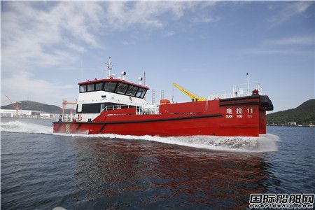 达门技术合作伙伴欧伦船业交付第6条斧式船艏风电运维船