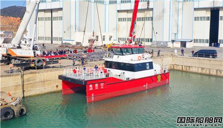  达门技术合作伙伴欧伦船业交付第6条斧式船艏风电运维船,