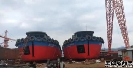  东红船业两艘49.9米散装水泥船下水,