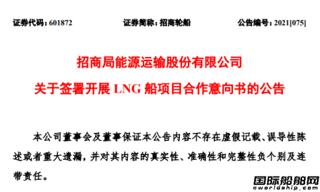  中国第二家！大船集团进军大型LNG船市场获首单,