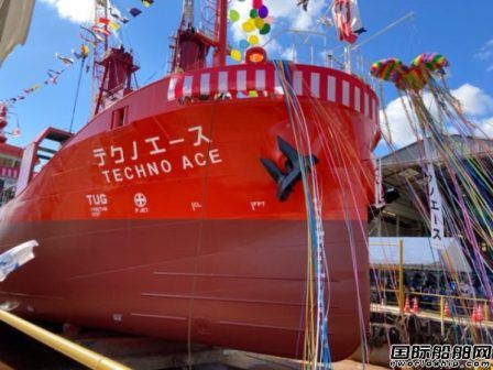 日本本瓦造船为商船三井建造新型节能供油船命名下水
