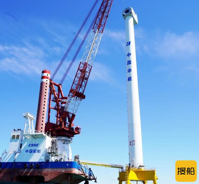 中国铁建港航局首台吸力筒基础海上风机顺利吊装