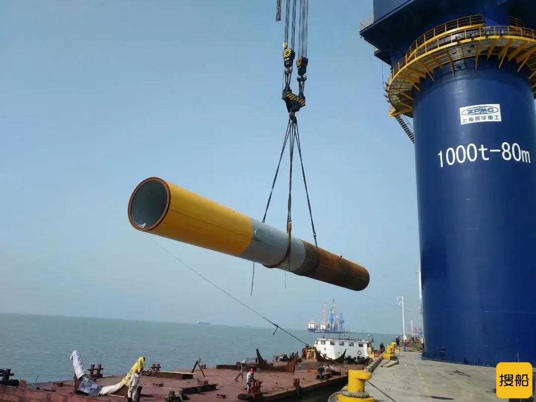 国华江苏竹根沙H1#200MW海上风电场项目单桩基础按期交付完毕