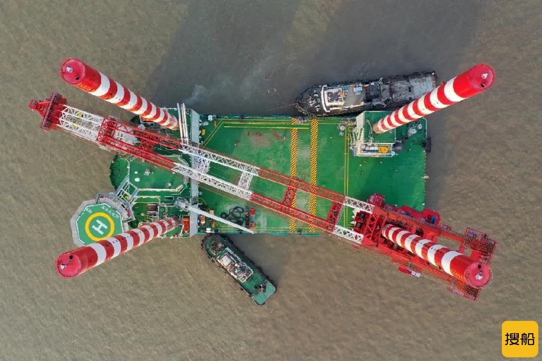 新韩通船舶重工自升式风电安装平台“海洋风电79”完成海试